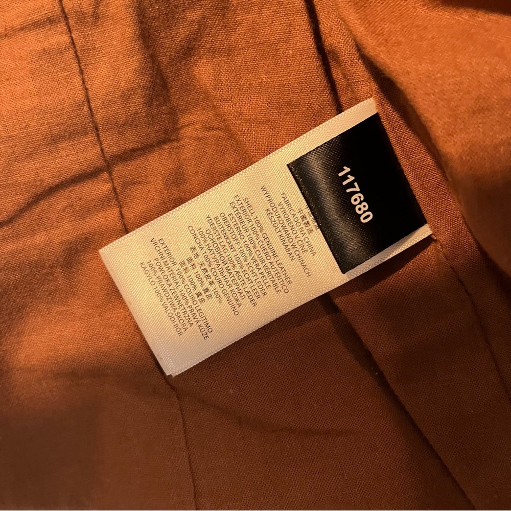 MICHAEL Michael Kors XS Brown Leather Short Moto Jacket -AS IS- - Picture 12 of 16